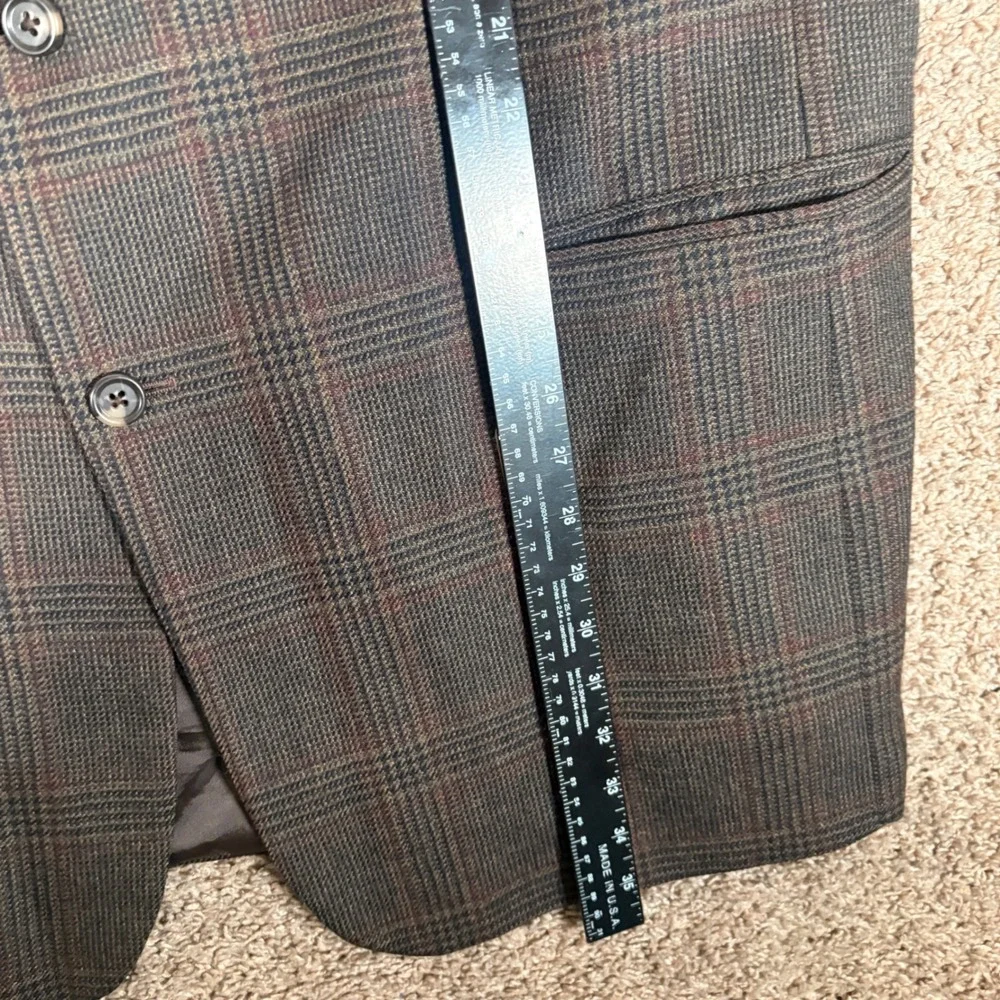 Jos A Bank Mens 48L Wool Blazer Glen Plaid 2 Button Sport Coat Jacket Old Money